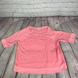Victoria's Secret  3/4 Sleeves Pink Crop Shirt